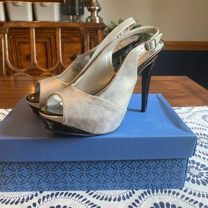 💥NWBox💥 Pewter Platform Sling Back Slingback